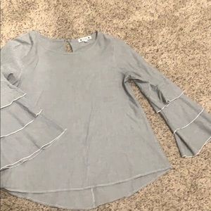 Small striped gray and white blouse